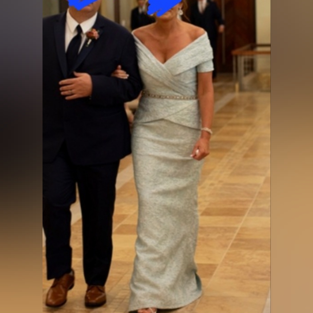 Mother of the Bride Terani dress; light blue, size 8.